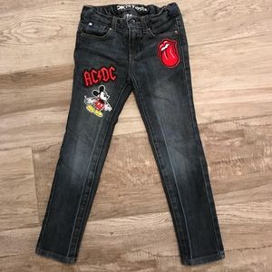 Boys DNKY skinny jeans with patches